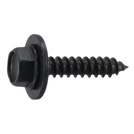 Midwest Fastener 20 mm, Hex Drive, Flange Hex Head Sheet Metal Screw, Black Oxide Steel, 10 PK 39641
